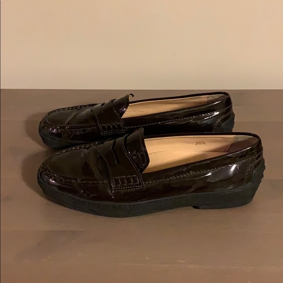 Tod’s Brown Patent Leather Driving Shoes - Women’s Size 38.5 - Picture 6 of 10